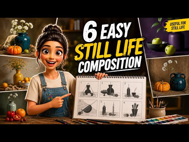 Still life basics🤫 #easy #draw #composition #stilllife #art 