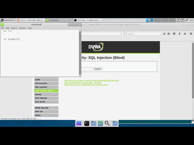 [low] DVWA Blind sql Injection