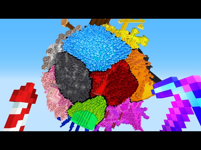 I Built a Planet using EVERY COLOUR in Minecraft Hardcore!
