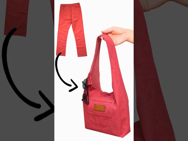 Upcycle Old Jeans into a Hobo Shoulder Bag Easily | Miarti Reuse 🧵