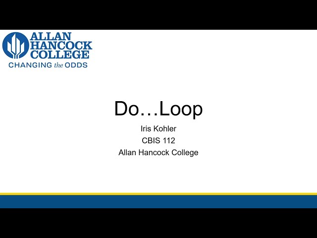 [CBIS 112] Do...Loop