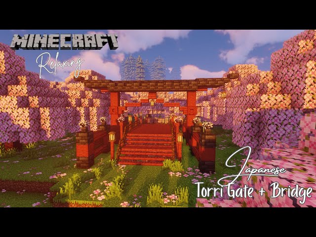 Japanese Torii Gate & Bridge Build 🏮🌉 | Peaceful Minecraft Design