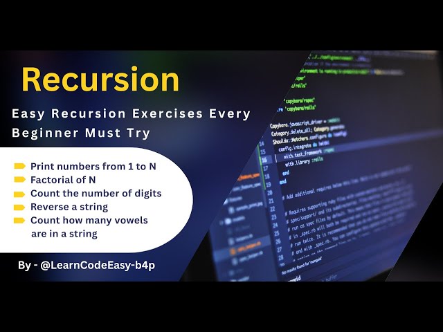 Recursion Practice for Beginners | 5 Easy Coding Exercises Explained