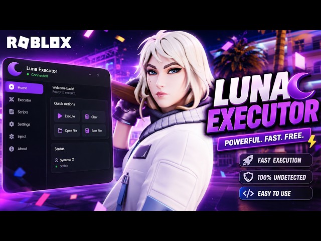 Luna Executor 2026 – Roblox PC Executor + Script Hub, Editor & UI Features