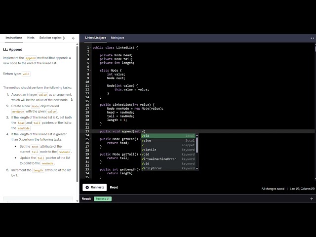 5. LinkedList Append