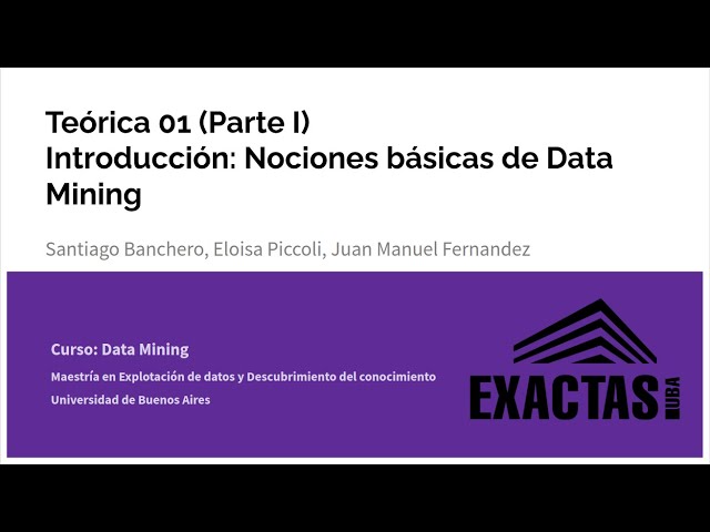 Introducción: Nociones básicas de Data Mining (Parte I)