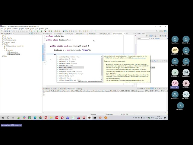 Oops 7 Practice session  inheritance (Object methods, String class)