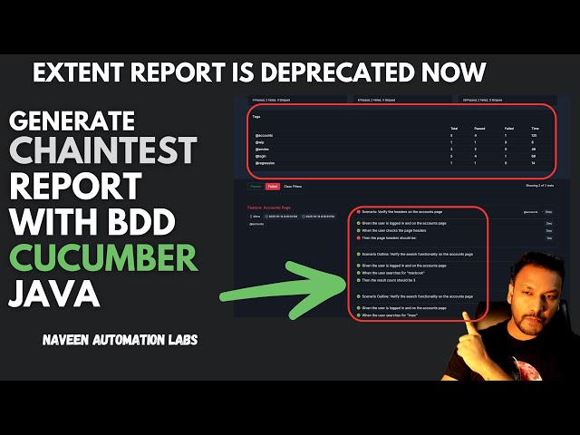 Chaintest Reporting with Cucumber BDD Framework | No More ExtentReport