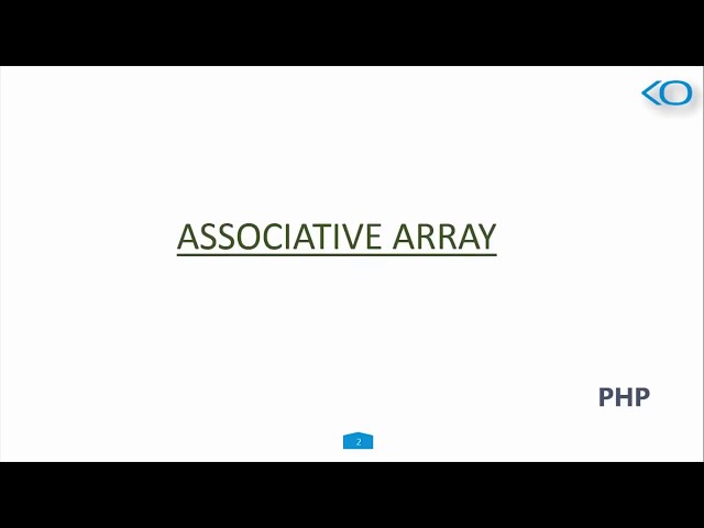 What is Associative array in PHP