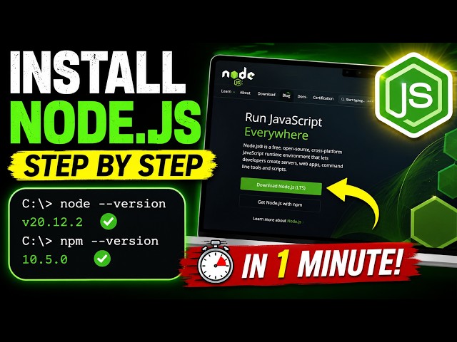 How to Install Node.js on Windows in 1 Minute (2026 Beginner Guide)