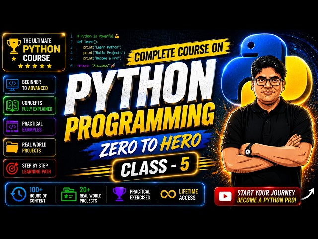 Python Course Full Roadmap | Zero To Hero | Python From Scratch | Lec - 5 | glowyrstudy