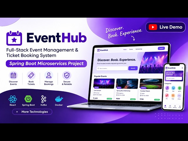 EventHub | Full-Stack Event Management & Ticket Booking System | Spring Boot Microservices Project