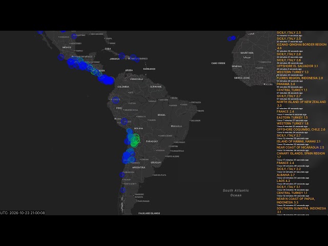 24/7 Earthquake monitor