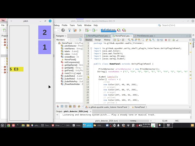 pitch detector using java
