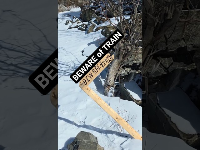 Beware of Train — Sign’s Back! #shorts #winter #funny