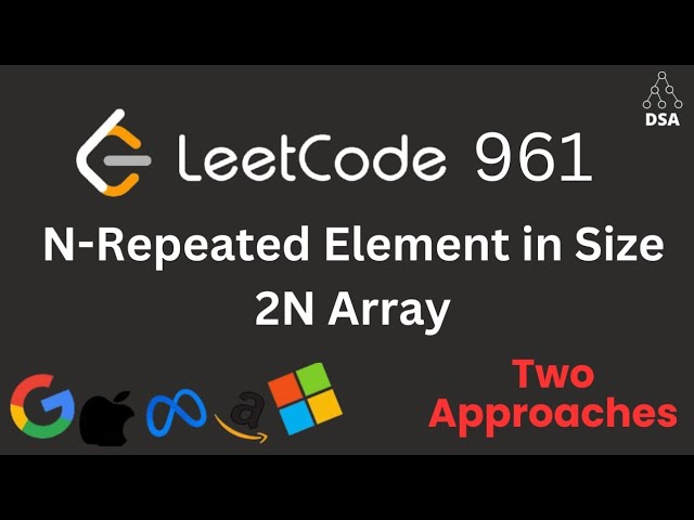 N-Repeated Element in Size 2N Array 🔥 | LeetCode 961 | Easy