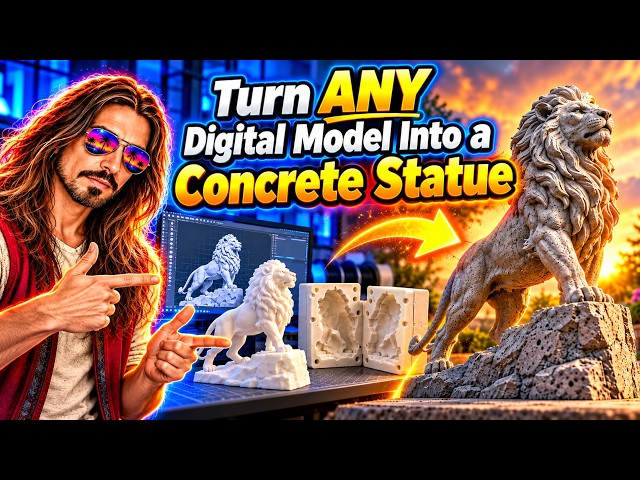 Turn ANY 3D Model Into a Concrete Statue | 3D Printed Mold Tutorial