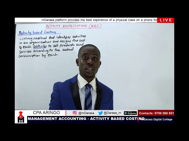 ACTIVITY BASED COSTING - LESSON 1. KASNEB CPA MANAGEMENT ACCOUNTING SEC 2