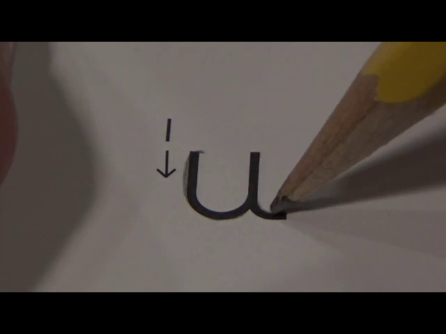 Cursive lower case letter u with Ocean Sounds  ( Handwriting, Writing, Penmanship)