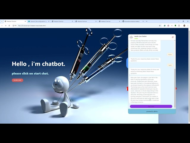 Medical Chat-Bot using HTML CSS and JavaScript|| free source code