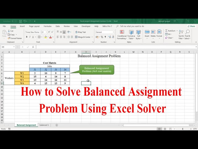 How to Solve Balanced Assignment Problem Using Excel Solver  #Excel #Solver #AssignementProblem