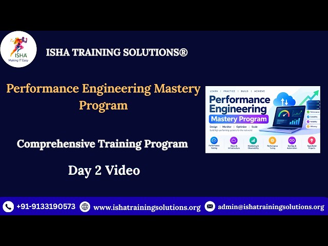 Performance Engineering Mastery Program Day 2  video on 10th Sep 2026.