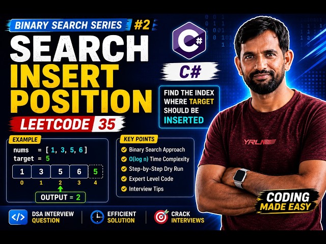 Search Insert Position  C#  Binary Search  LeetCode 35  DSA Interview