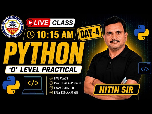 Python 'O' Level Practical 2026 | Day 4 | Live Class | Exam Oriented | Nitin Sir #olevel #practical