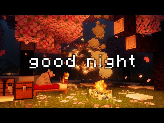 you're finally at peace... (calm minecraft music, fire & rain)