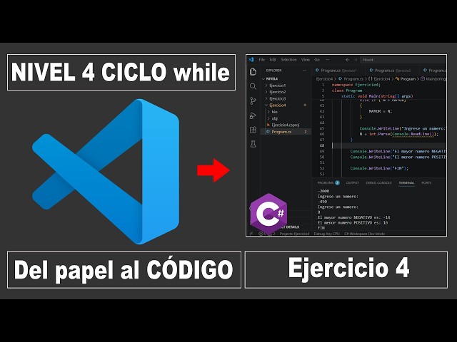 Diagrama de flujo y ALGORITMOS - while (Ejercicio 4)