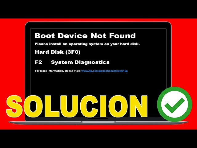 ✅ SOLUCION REAL 💥 HP Laptop Boot Device Not Found - HARD DISK 3F0 - F2 System Diagnostics - FACIL