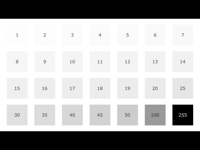 [4K] White Level Screen Monitor TV Test Pattern - Calibrate Contrast for 10 hours