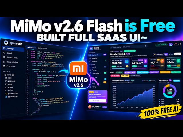 I Tested Xiaomi’s FREE MiMo v2.6 Flash in OpenCode (Full SaaS UI Test)