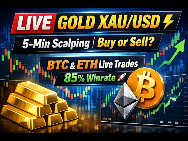 🔴 LIVE GOLD XAU/USD & Crypto Scalping | Buy or Sell? ⚡ 85% Winrate 🚀