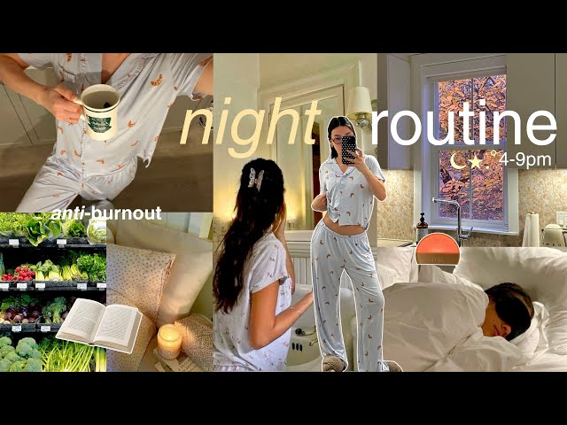 COZY PRODUCTIVE NIGHT ROUTINE🌙 clean girl habits, self care + anti-burnout