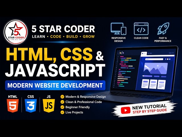 HTML, CSS & JavaScript — Build Your First Website with Code 🚀 | Web Development Tutorial