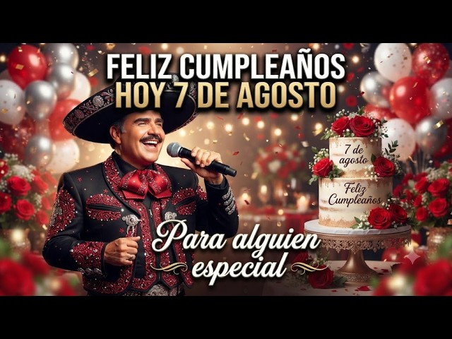 Feliz Cumpleaños 7 de Agosto 🎂 | Las Mañanitas con Mariachi 🎶 Video para Dedicar.
