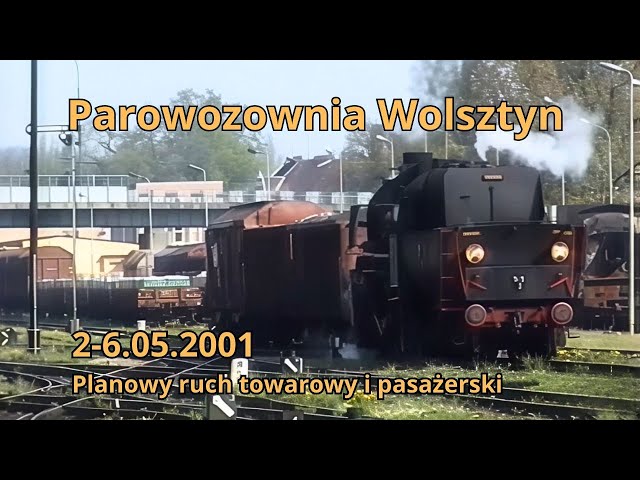 Parowozy w Polsce w 2001 roku. Parowozownia Wolsztyn 2-6.05.2001. Ruch pasażerski i towarowy!
