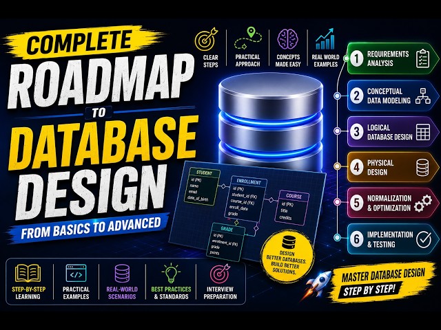 🔥 Complete Database Design Roadmap | Database Design Full Course (Beginner to Advanced)