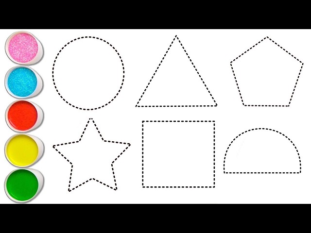 Shapes drawing for kids, Learn 2d shapes, colors for toddlers | Preschool Learning part - 2134