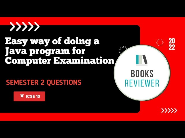 Easy way of doing a Java program | Semester 2 ICSE | Class 10th | Most Important Programs
