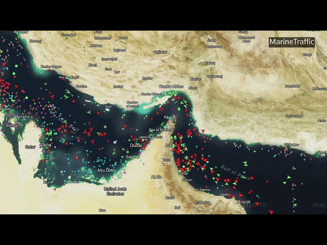 Live: Vessel tracker showing traffic in Strait of Hormuz