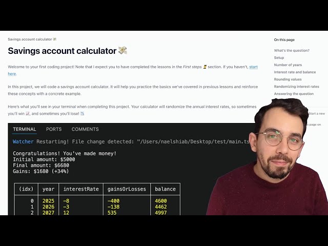 Project: Savings account calculator