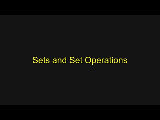 Python Tutorial - Sets and Set Operations