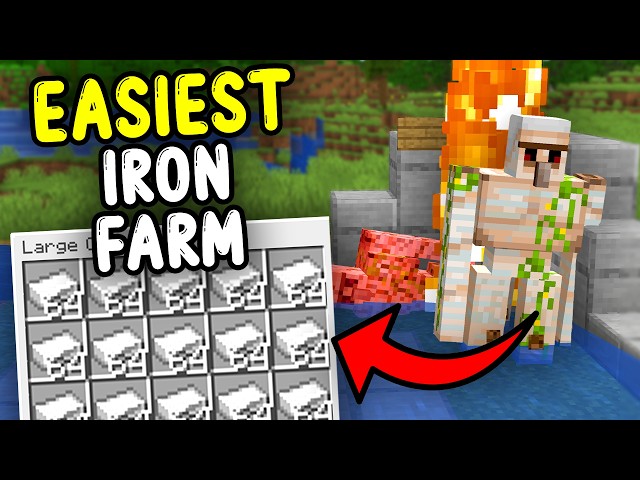 New EASIEST IRON Farm Minecraft Bedrock 1.21/26.1+!