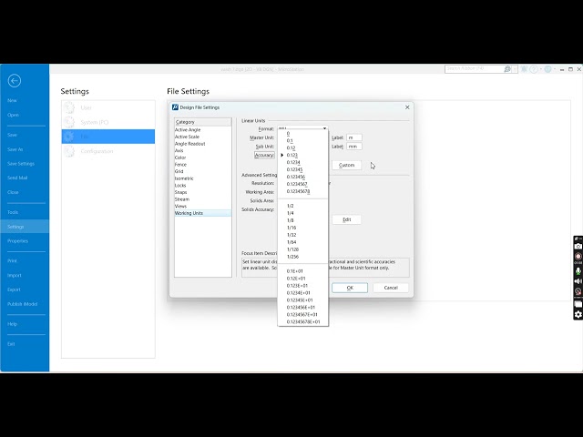 how to change the units in microstation