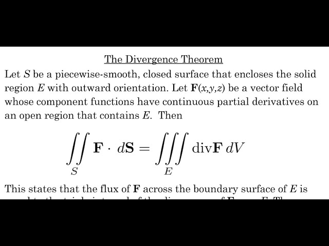 The Divergence Theorem