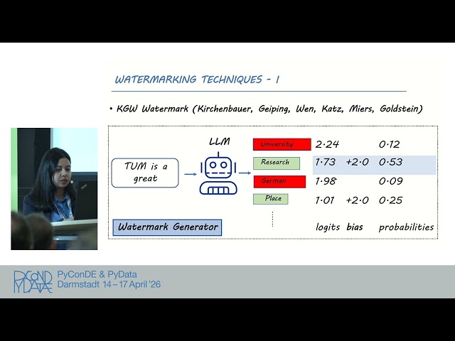 Catch the LLM if you Can: Watermarking LLMs [PyCon DE & PyData 2026]