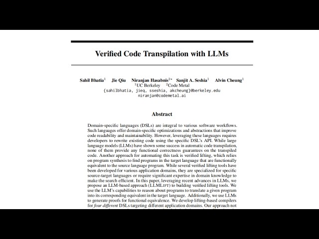 Verified Code Transpilation with LLMs | Research Paper Deconstructed