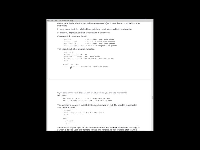 Mumps Programming Language Tutorial Part 16
